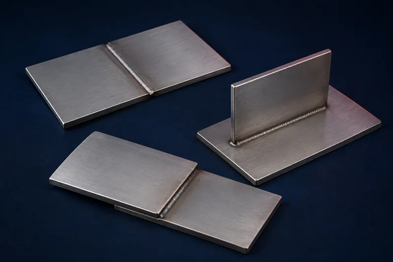 Representative butt, lap and T joints in stainless sheet