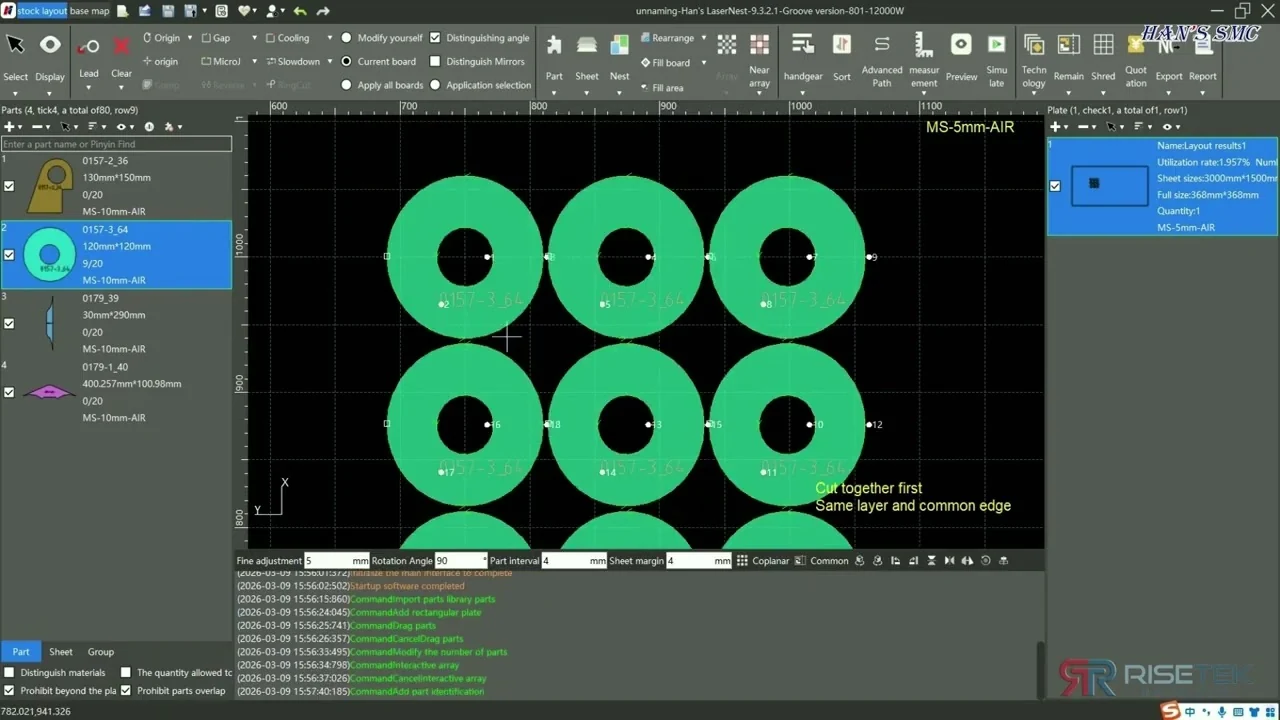 Hans LaserNest tutorial preview: marking and grouping