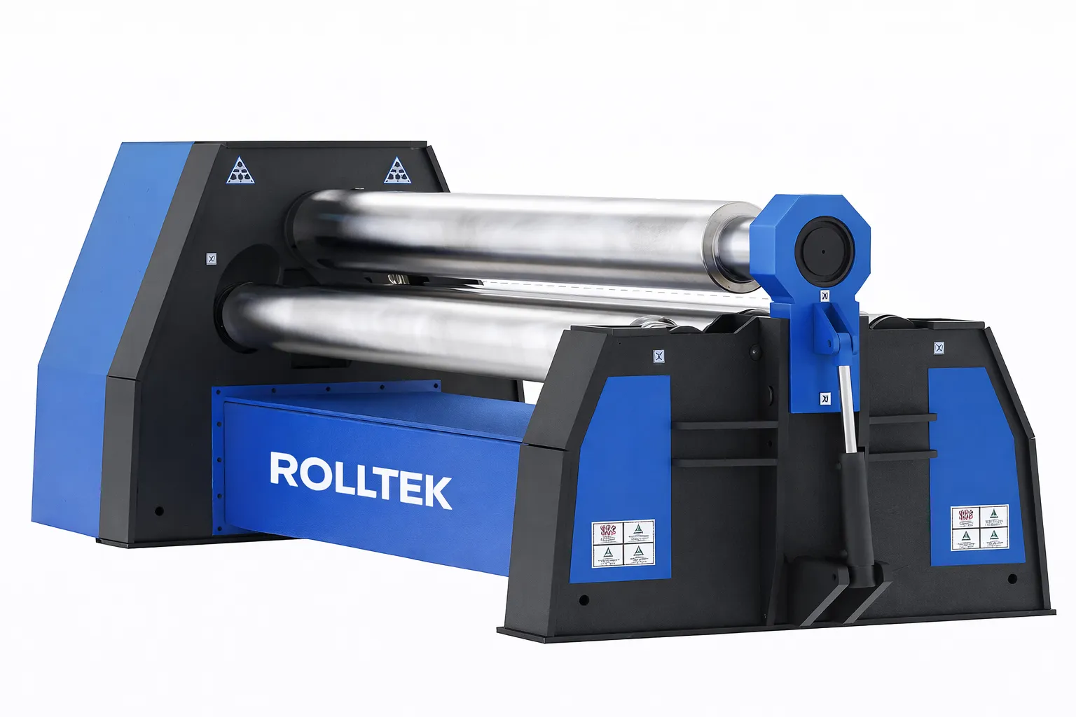 RollTek TITAN 4E four-roll plate rolling machine, angled studio view